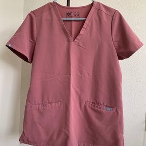FIGS Scrubs : Women TOP Casma Mauve Size S